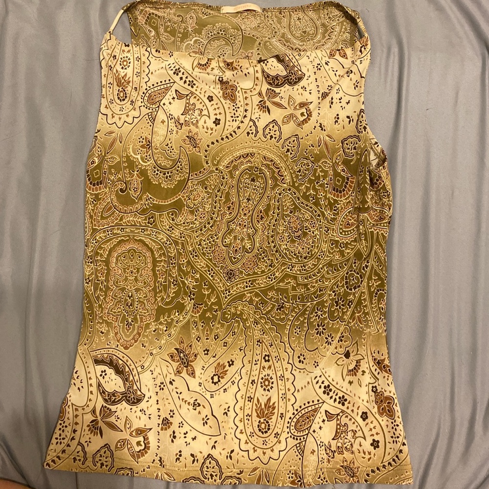 90s paisley tan top